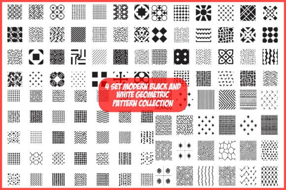 4 Set Modern Geometric Patterns