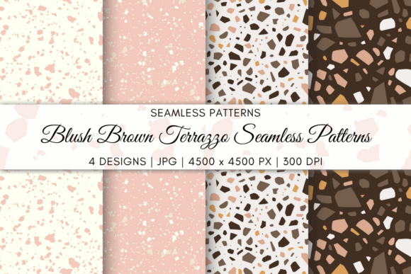 Blush Brown Terrazzo Seamless Patterns: Elevating Design with Warm, Timeless Elegance