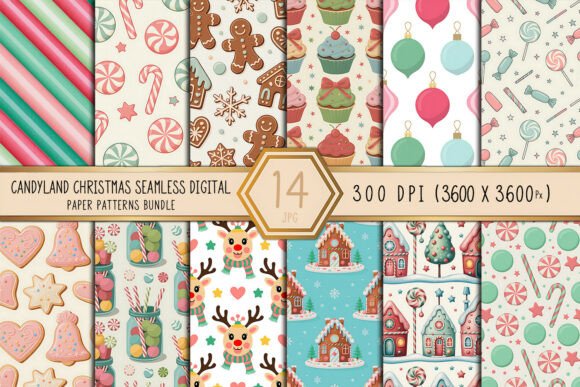 Candyland Christmas Seamless Patterns: Elevating Holiday Design with Digital Precision