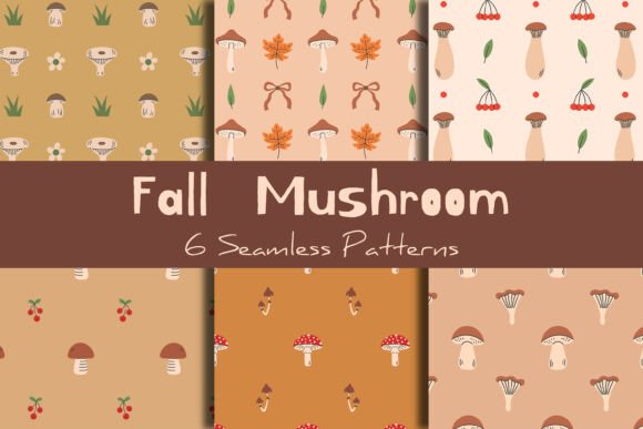 Cozy Autumn Aesthetics: Fall Mushroom Seamless Patterns Papers