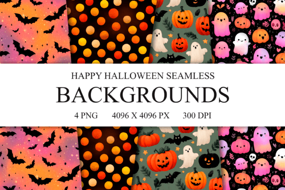 Elevate Your Creative Projects with Premium Happy Halloween Seamless Patterns and Colorful Digital Papers