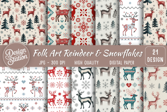 Embracing Nordic Charm: The Art of Folk Art Reindeer Snowflakes Patterns in Modern Crafting