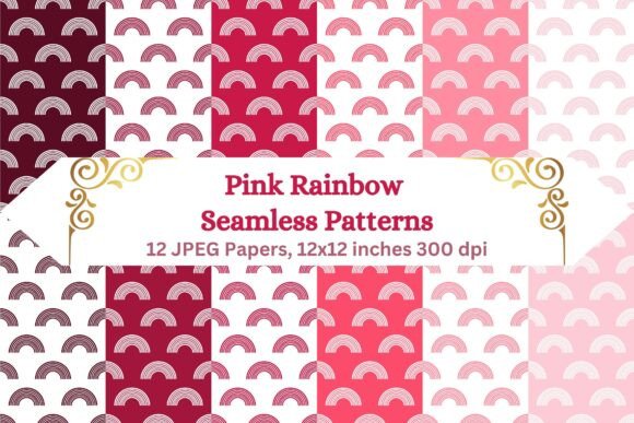 Pink Rainbow Seamless Patterns
