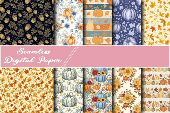 Seamless Autumn Grandmillennial Fall Patterns