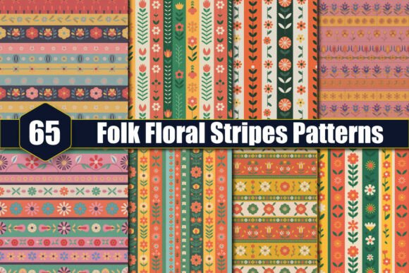 The Art of Folk Floral Stripes Patterns: A Comprehensive Guide to Digital Design Assets