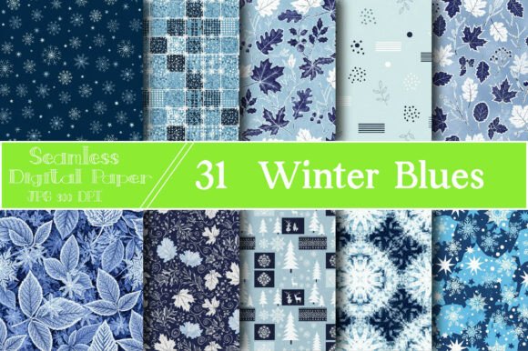 Transform Your Creative Projects with the Winter Blues Seamless Patterns Set