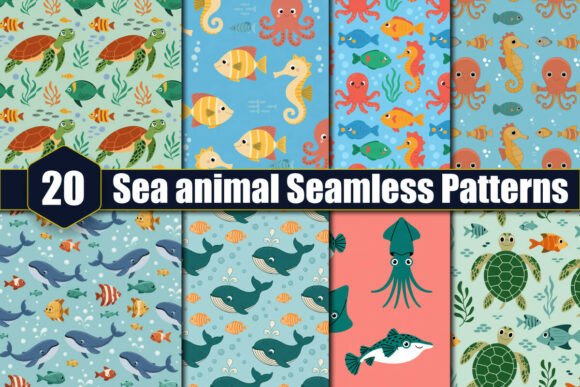 Unlocking Creativity with 20 Sea Animal Seamless Patterns: The Ultimate Digital Resource