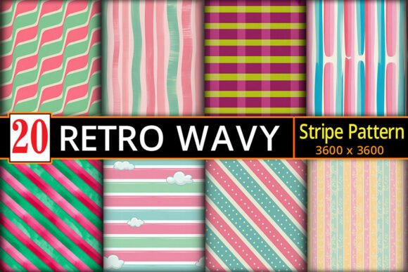 Vibrant Retro Wavy Stripe Patterns Pack