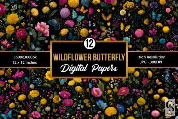 Wildflowers and Butterflies Patterns: Elevating Your Creative Projects with Nature-Inspired Digital Assets